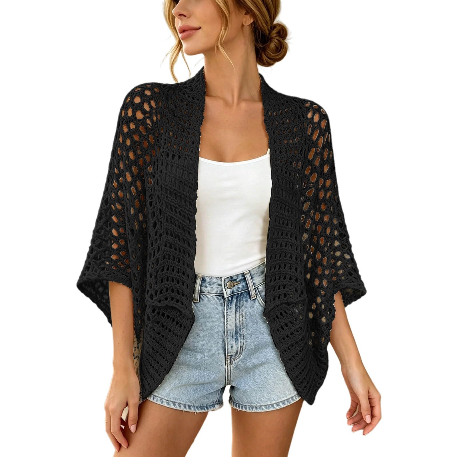 Cárdigan de verano transpirable con ajuste suelto para un look elegante 7