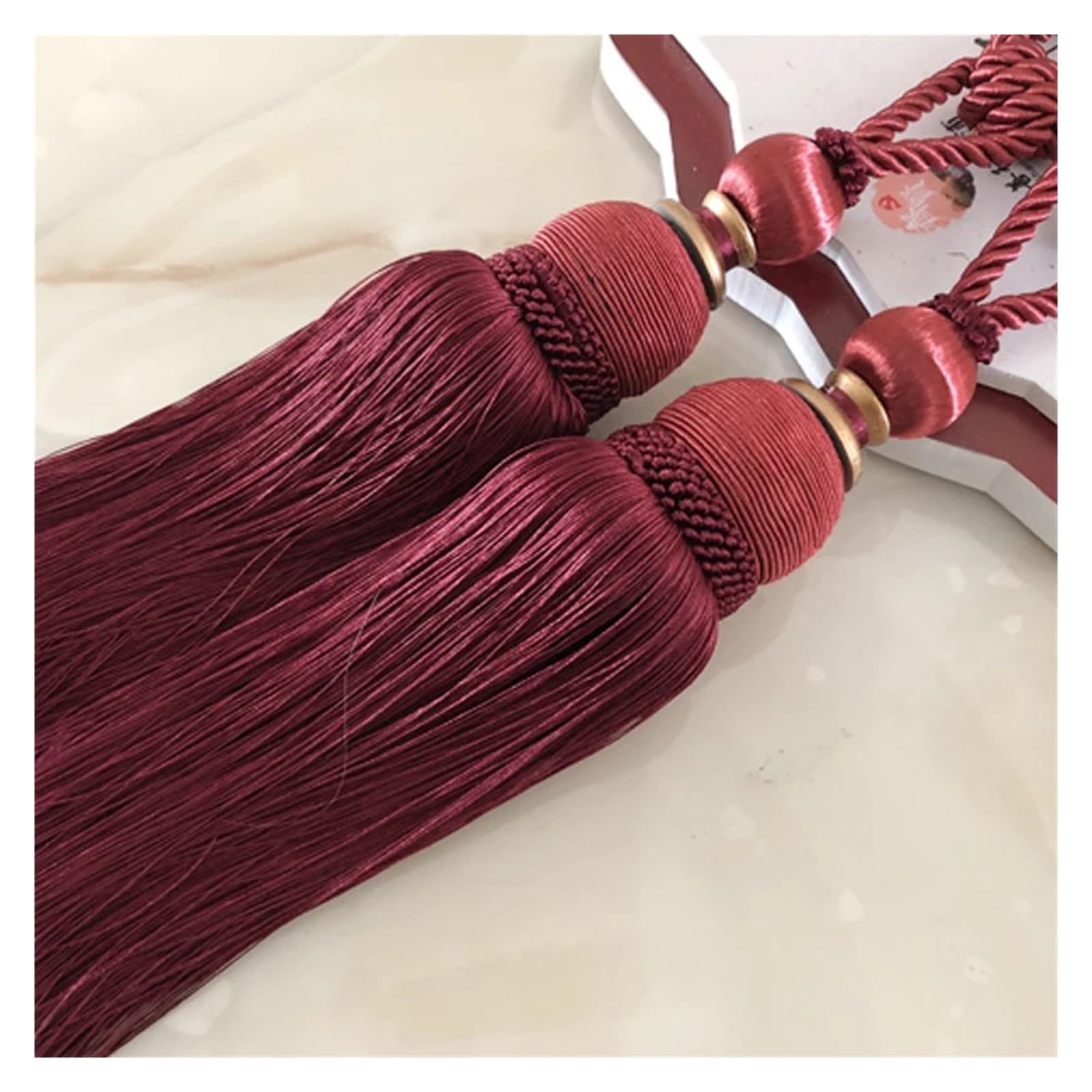 Lot de 2 sangles de rideau, décorations de fenêtre, boules à suspendre, décorations de mariage, pompons, accessoires de décoration d'intérieur (gris)