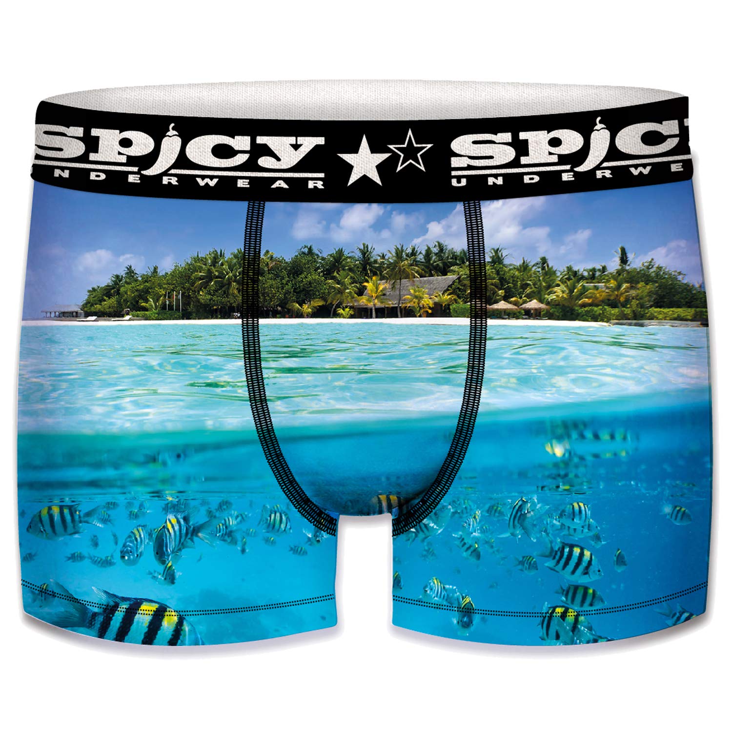 Spicy Bokserki dla dzieci – wzór zachodu słońca – mikrofibra - 92% poliester, 8% elastan Chłopcy Spicy - Unitario