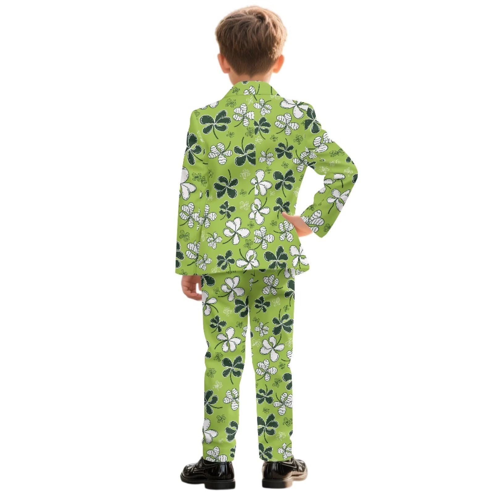 Biyejit 2-teiliges Anzug-Set für Jungen, mit einem Knopf, Blazer und Hose, lässige Smokingjacke, Alter 5–14 Jahre