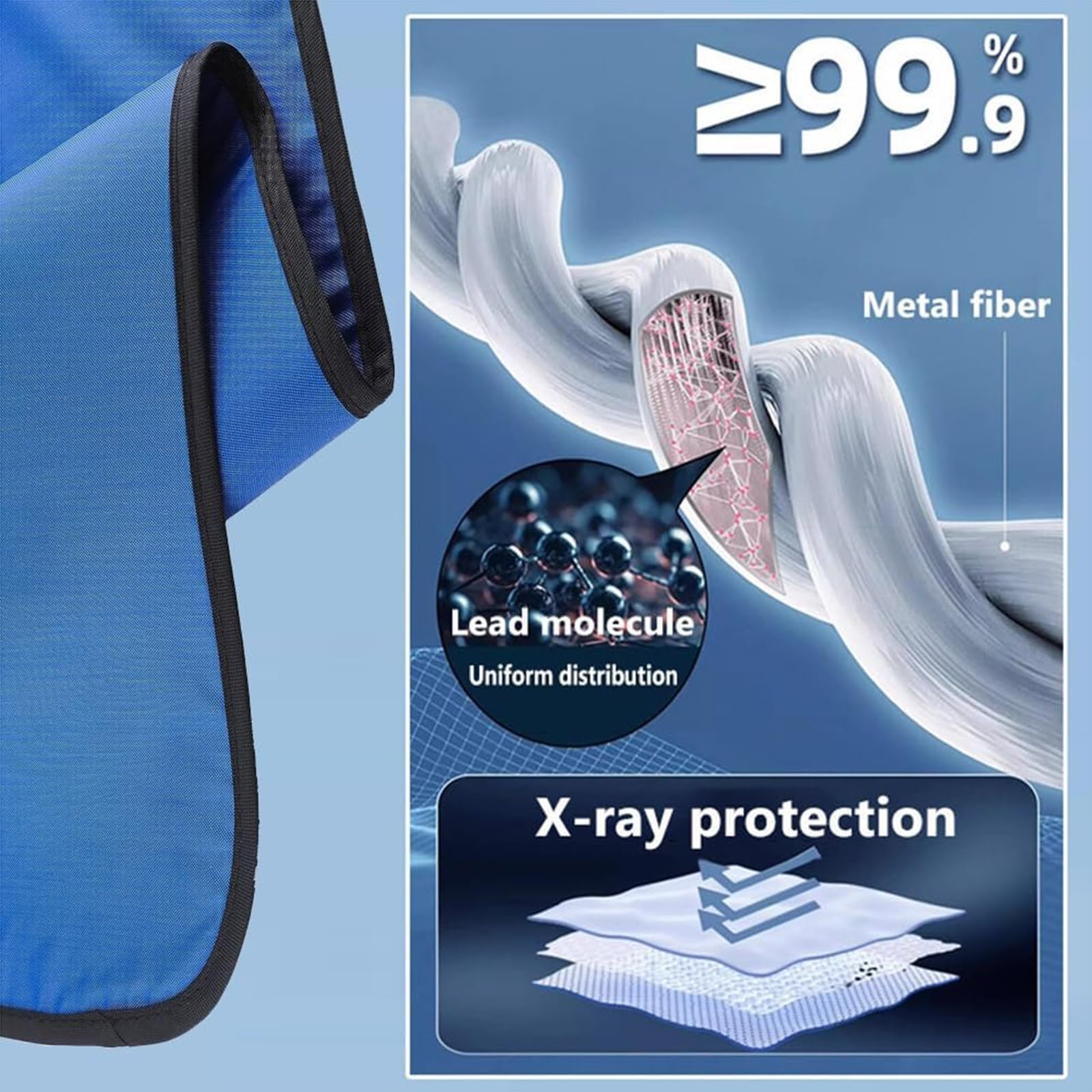 B,0.5mmPb, Tablier en Plomb Collier De Protection Thyroïdienne Contre Les Rayons X Collier De Protection Contre Les Radiations Légère 0,35 Mmpb / 0,5 Mmpb pour Usage Médical Unisexe