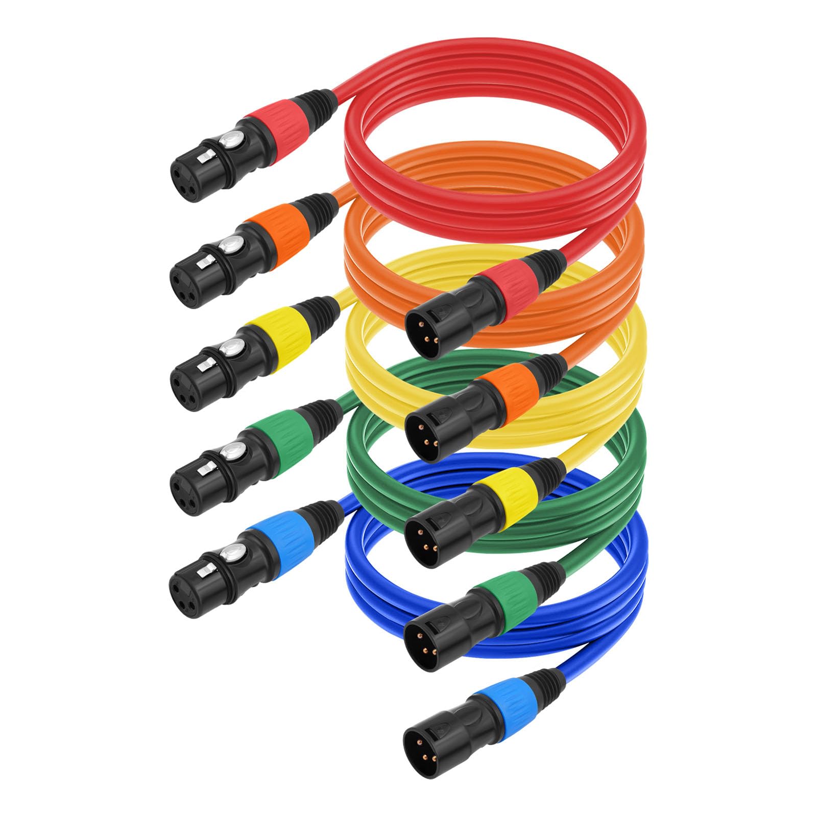 Cables de micrófono para eventos musicales pack de 5 conectores de altavoces y sonido 7