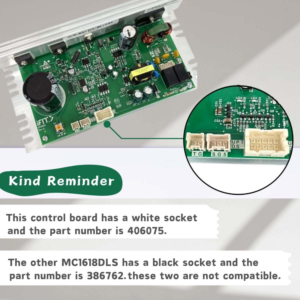 MC1618DLS 406075 Treadmill Control Board, #Replace ZE0822 Works with Icon GldsGym Proform Nordic-Track Treadmill Motor Controller (White Sockets)