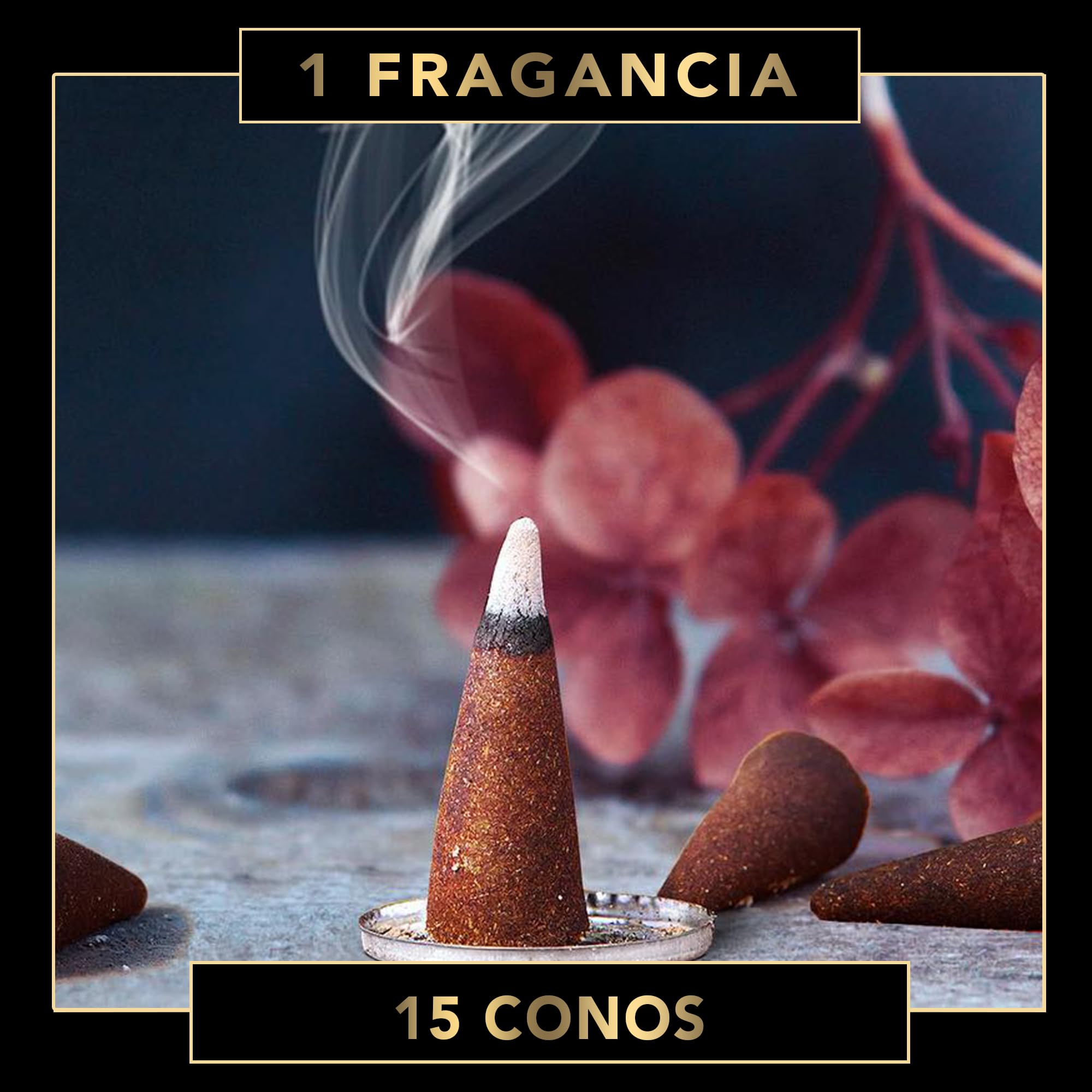 Fumino Simplemente Sándalo Conos de Incienso Fresco 15 por Caja Masala Agarbatti para Relajación Meditación