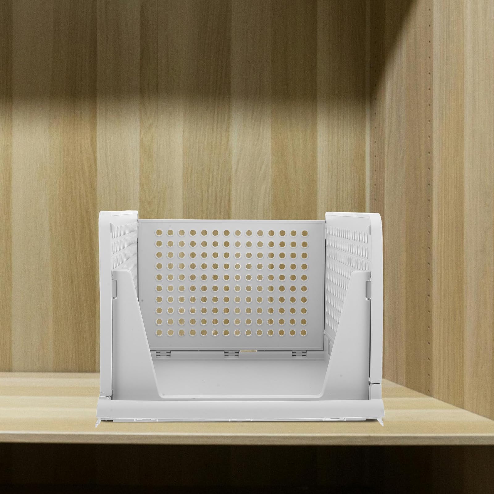 HOMSFOU Organisateur de Tiroir Empilable Panier de Rangement Simple et Moderne Blanc en ABS et Tiroir Coulissant Diviseurs Réglables pour Armoire et Vêtements