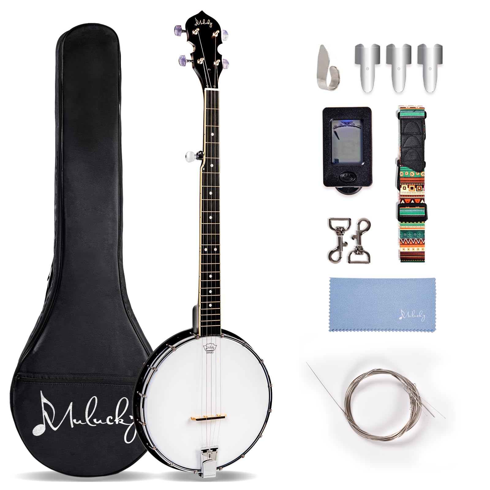 Amazon.com: Mulucky 5 String Banjo, Full Size with 24 Brackets