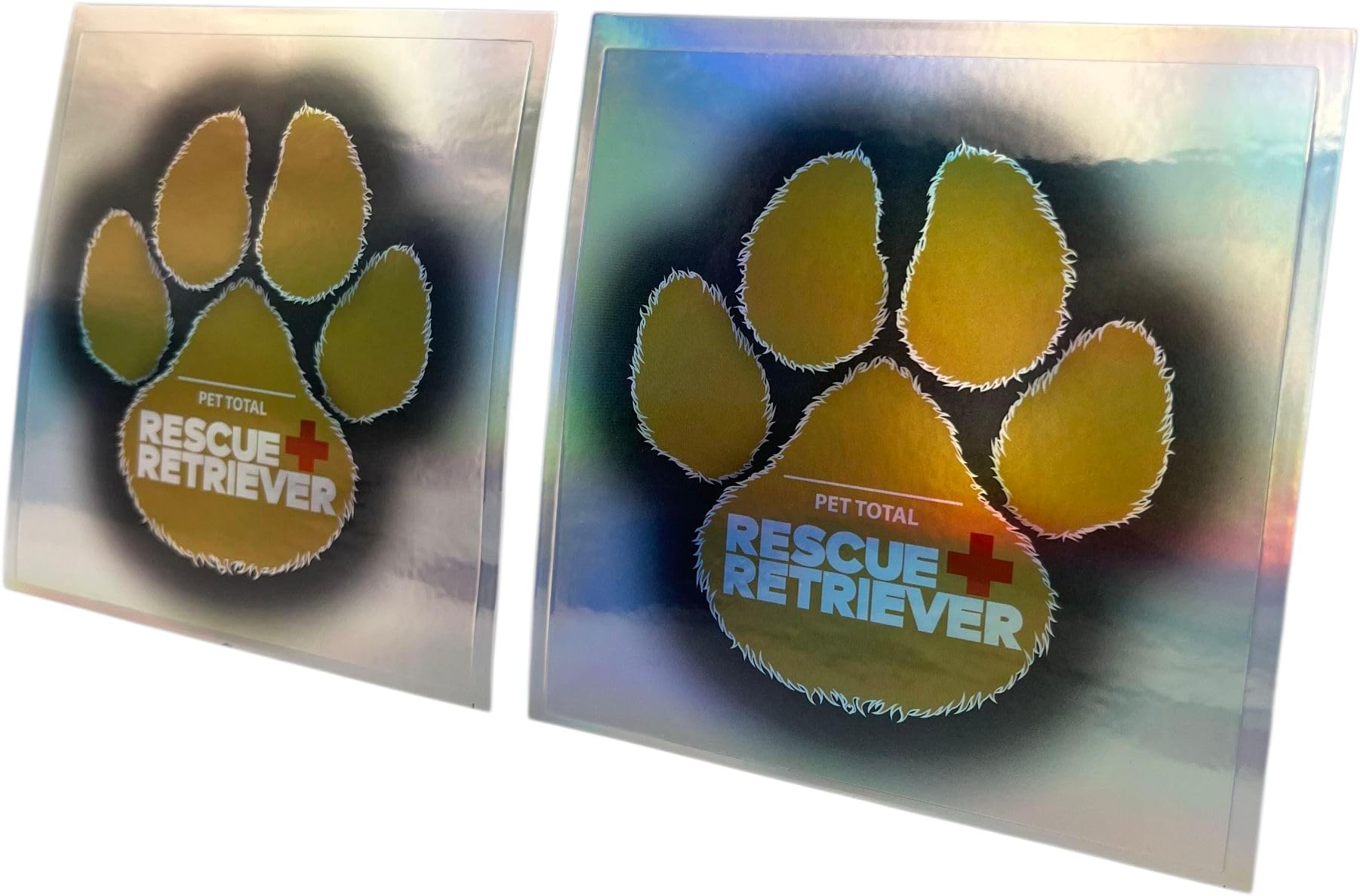 Rescue+Retriever® Pets Inside Pet Alert Safety Sticker 2 Pack | Reflective Fire Rescue Decal | UV Waterproof Vinyl | Window Door Sign Dogs Cats | Designed by a Firefighter
