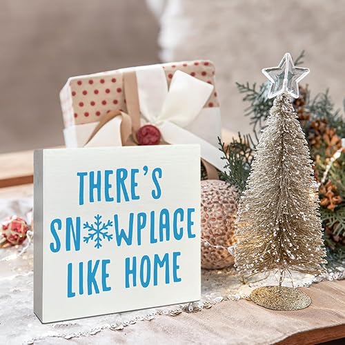 Miniatura 8 de Decoración de mesa de Navidad, decoración de caja de madera, Navidad, amigos, paz alegre, nieve, decoración de mesa navideña, decoración de mesa de