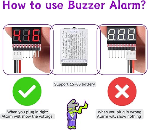 Miniatura 7 de 2 baterías recargables de iones de litio de 7.4 V 3400 mAh JST Plug (rojo) para ciertas velocidades de control remoto, Truggy RC Boat Drone Airsoft