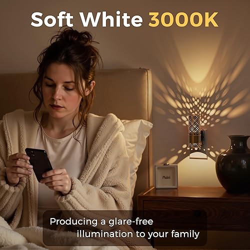 Miniatura 4 de L LOHAS LED Luz nocturna, luces nocturnas regulables enchufables a la pared, luz nocturna vintage con sensor de luz, blanco suave, 0-100 lúmenes