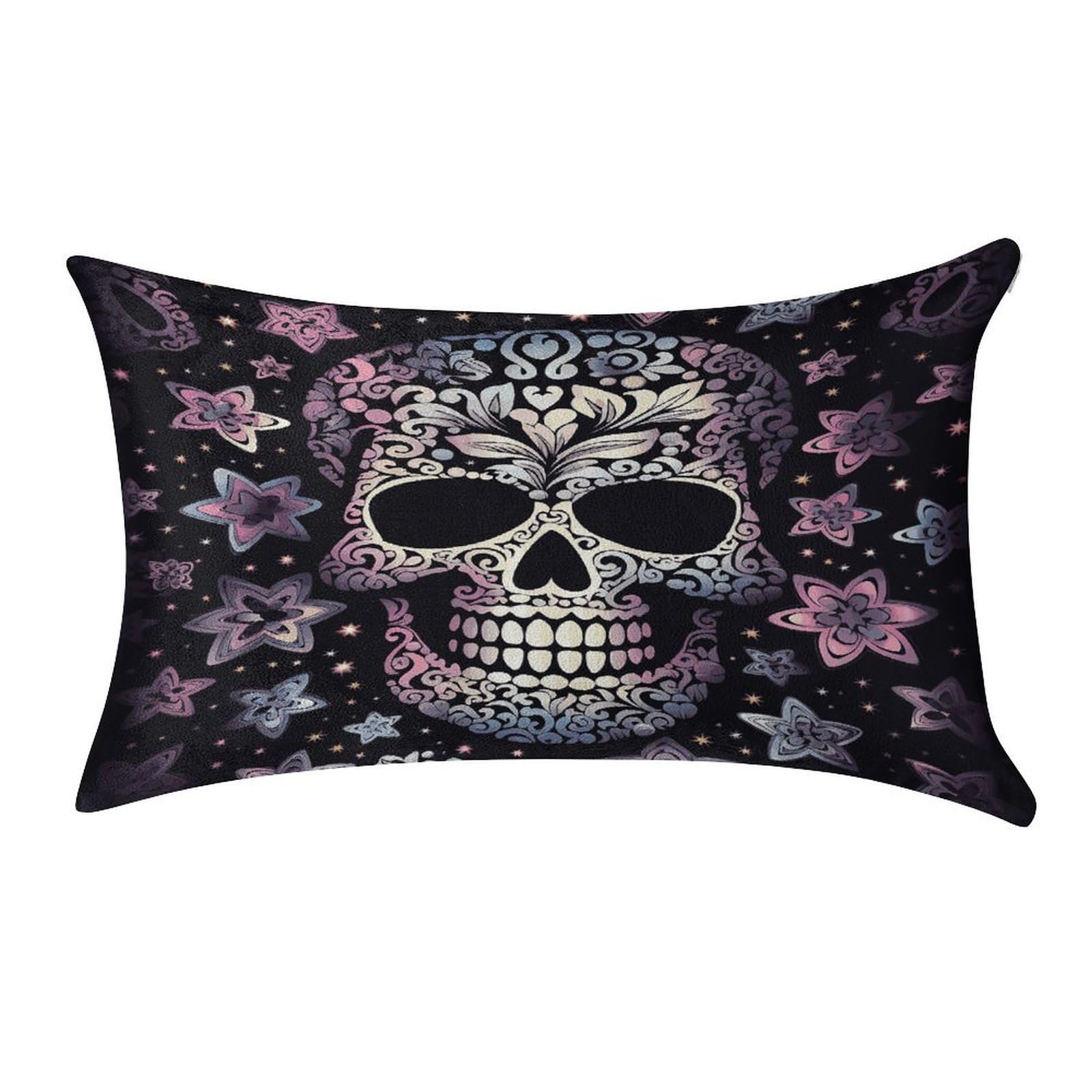 MUSM Cool Skull Pillow Case 12"X20" Luxury Velvet Throw Pillow Cover Fade Resistant Cozy Soft Pillowcases Pillow Protector Pillow Shams Lumbar Pillow Shells for Home&Gifts
