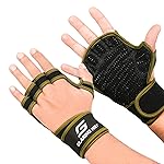 Glaring Way Neoprene Padded Fingerless Workout Gloves for Men and Women with Full Palm Protection, Extra Grips for Weightlifting, Exercise, Cycling, Cross Training, Fitness & Pull-ups (Green, Small)