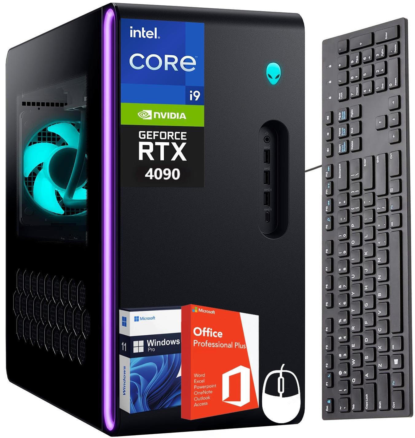 Dell Alienware Aurora R16 Gaming Desktop Computers, Intel i9-14900KF(24 Cores, Up to 6.0 GHz), GeForce RTX 4090 24 GB GDDR6X(Beats RTX 5080), 64 GB DDR5, 8 TB SSD, Windows 11 Pro,Office Pro Lifetime