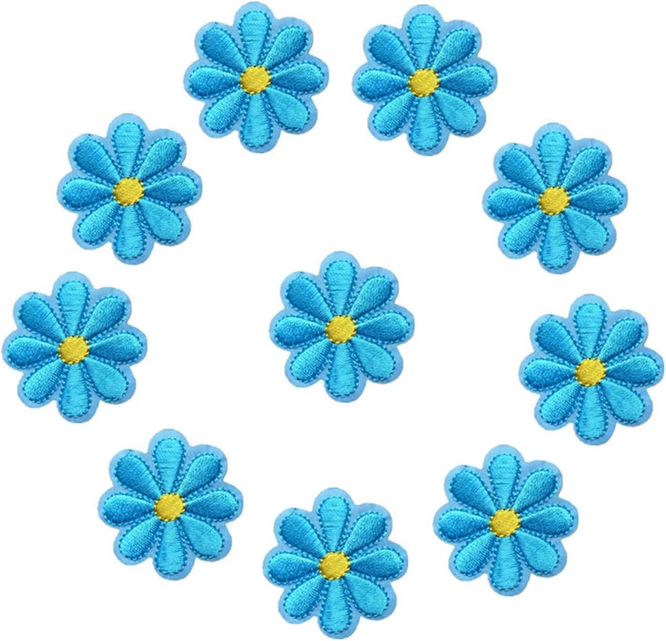 ZZSRJ 10 Pack Embroidered Flower Patch Sewing Bag Hat Jeans Clothes Applique DIY Craft (Color : Pink, Size : One)