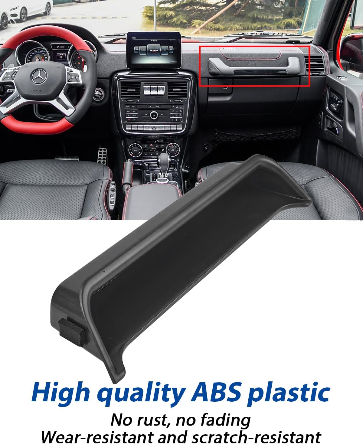 Passenger Front Handle Storage Box Fits for Mercedes-Benz G-Wagen W463 G500 G550 G55 G63, Storage Insert Box Organizer Tray Compatible with Mercedes-Benz G W463 Accessories 1991-2018