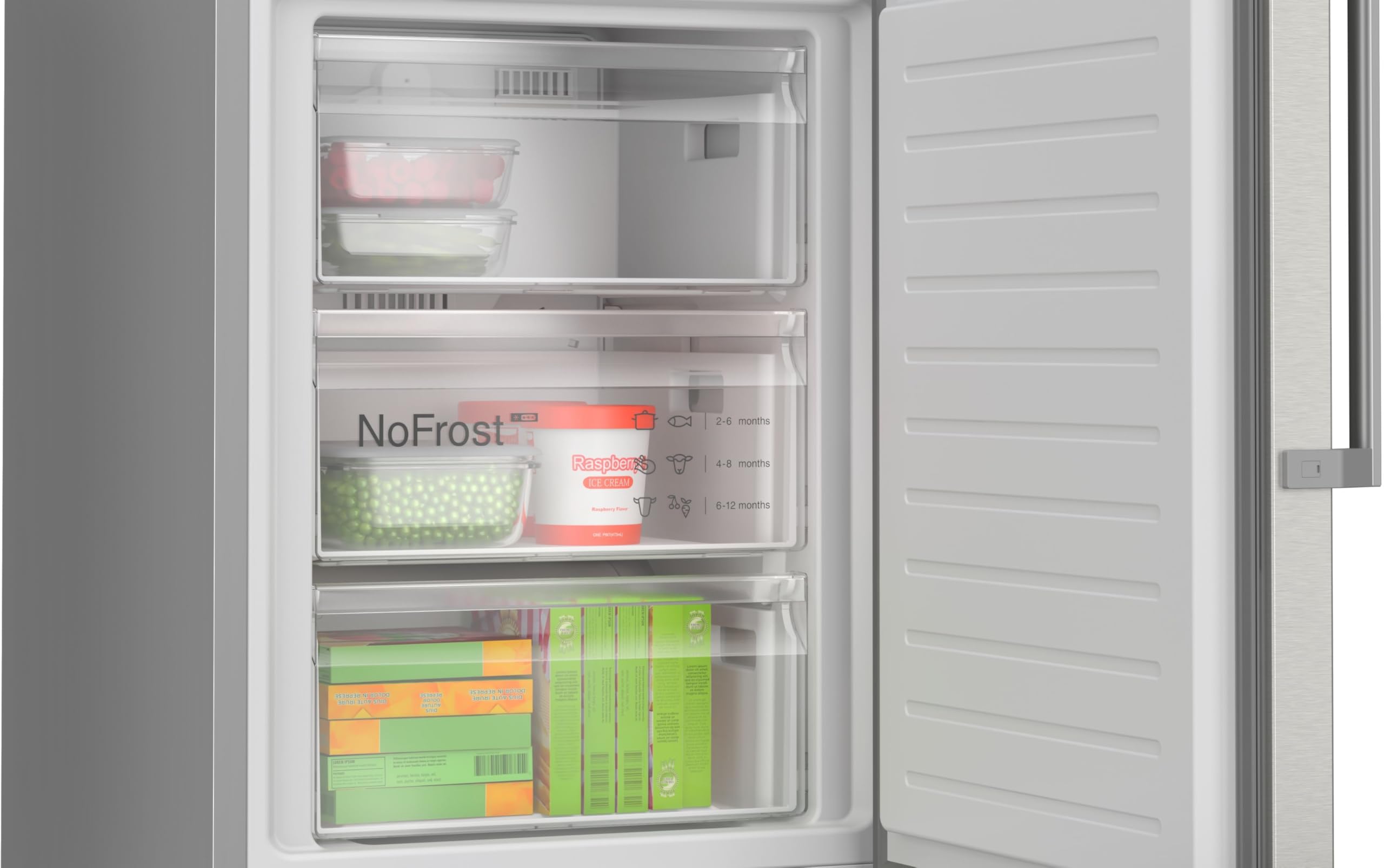 Bosch Serie 6 Freistehende Kühl-Gefrier-Kombination 203 x 60 cm KGN39AIAU | NoFrost nie wieder abtauen, XXL 363 l Volumen, VitaFresh Pro 0 °C Zone hält Lebensmittel 3x länger frisch, extrem leise 29 dB