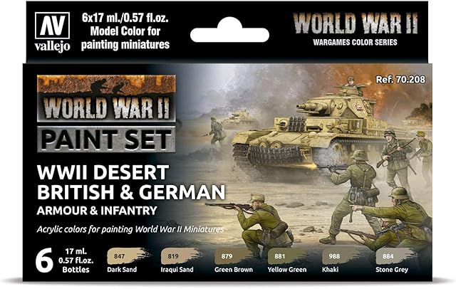 Vallejo VAL70208 Colours for Models and minatures, 17 ml (Pack of 6)