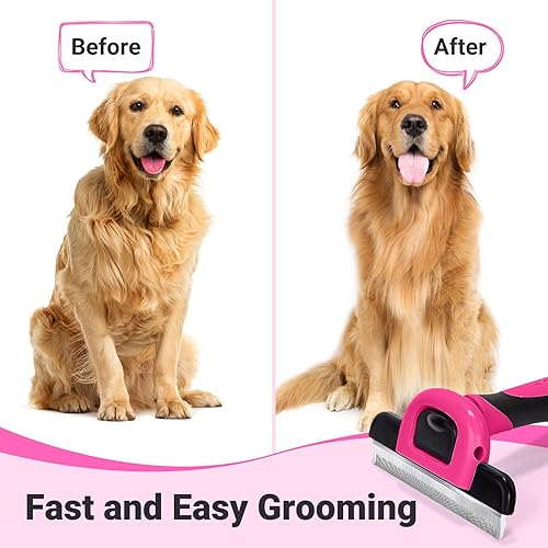 Miniatura 4 de MIU COLOR Cepillo de aseo para mascotas, herramienta de eliminación de pelos para perros y gatos, reduce eficazmente la caída hasta en un 95% para