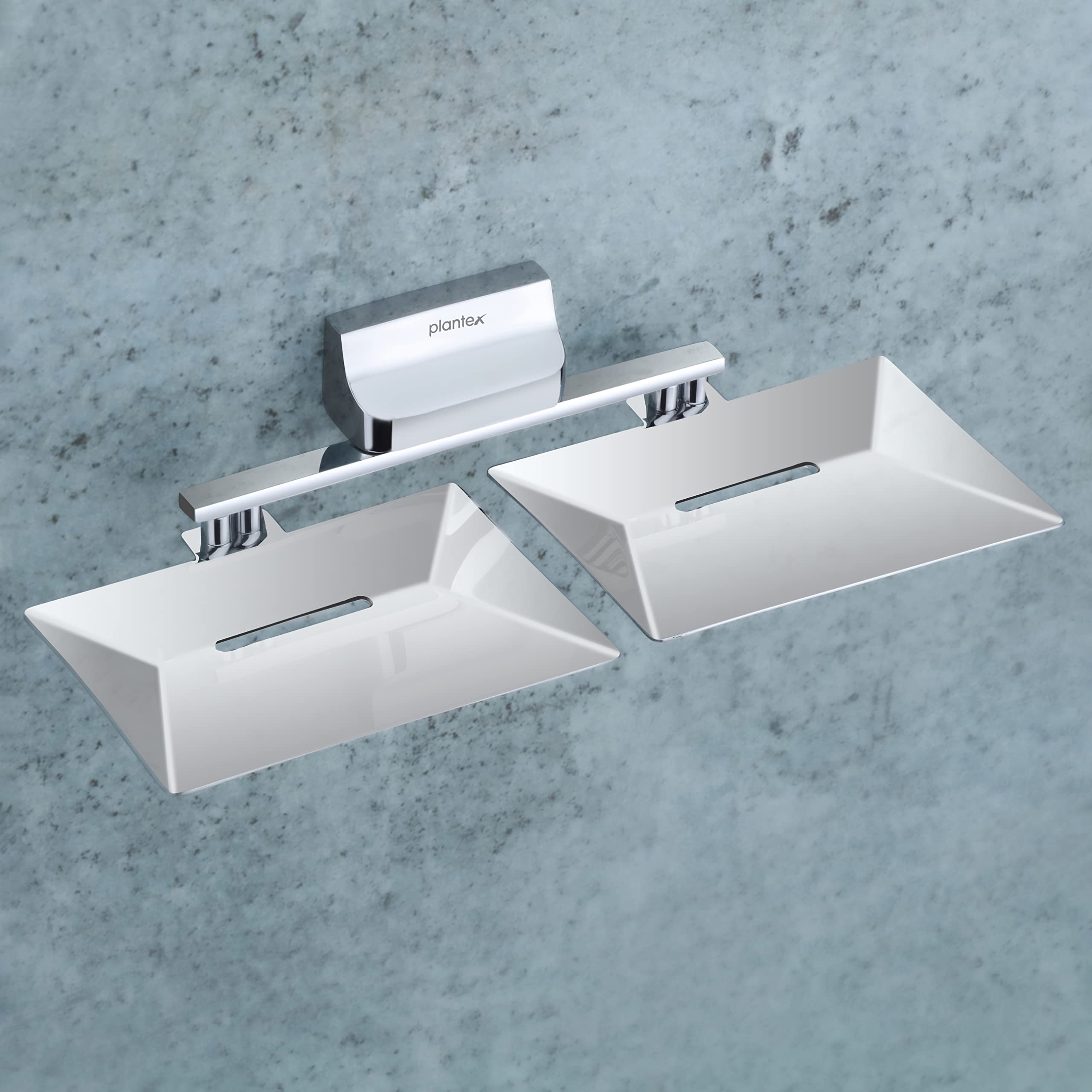 Plantex Solid Brass Made Twin Soap Holder Stand for Bathroom and Wash Basin/Wall Mounted Soap Holder/Soap Case (Shiny Silver) (B0BMXJXJJN) Amazon Price History, Amazon Price Tracker
