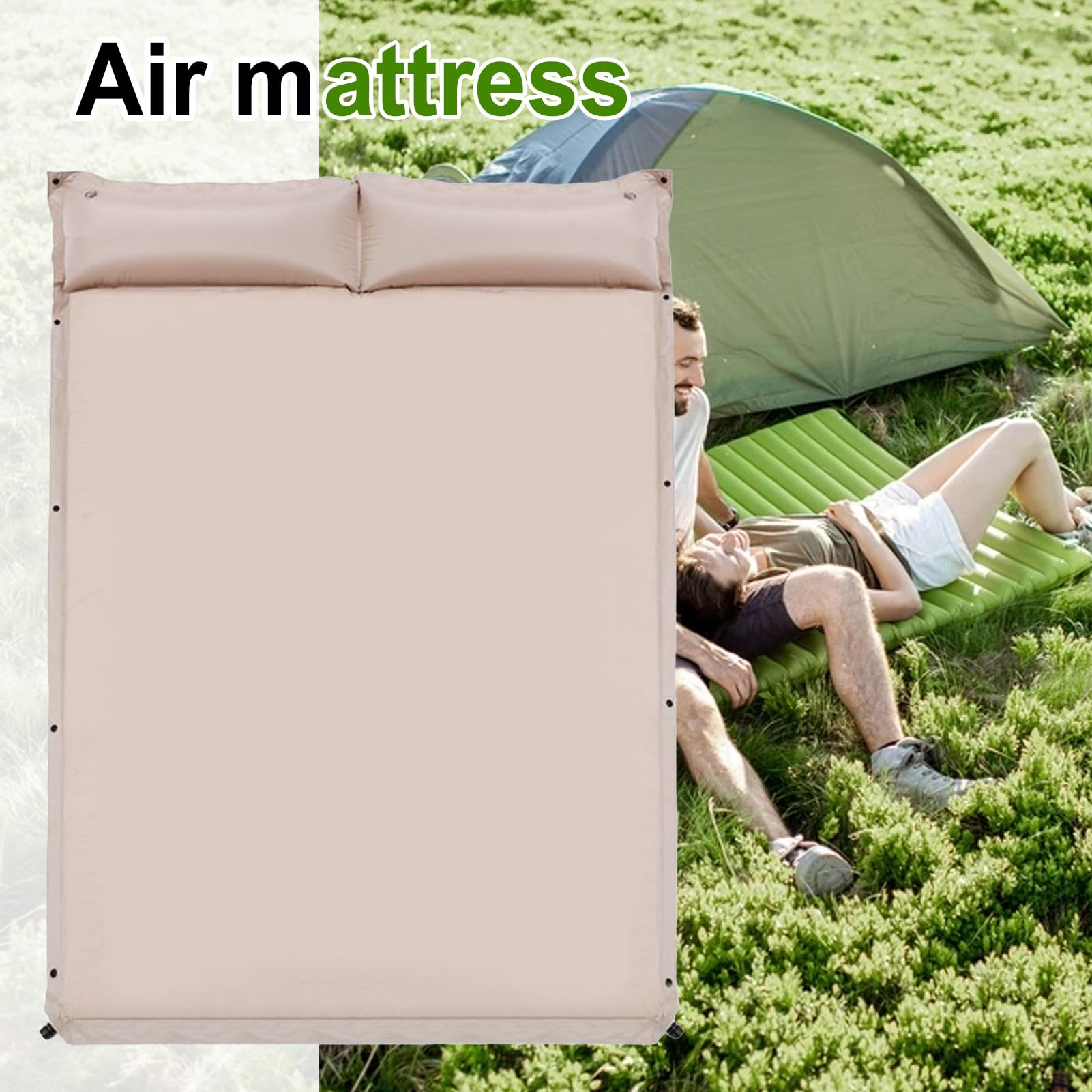 Materac Napowietrzny Na Camping Samopompujący Materac Turystyczny | Plenerowe Łóżko Powietrzne Do Kempingu Dla Kamperów, Podróżników Plecakowych I Samochodowych, Domu, Plaży, Pikniku, Ogrodu,