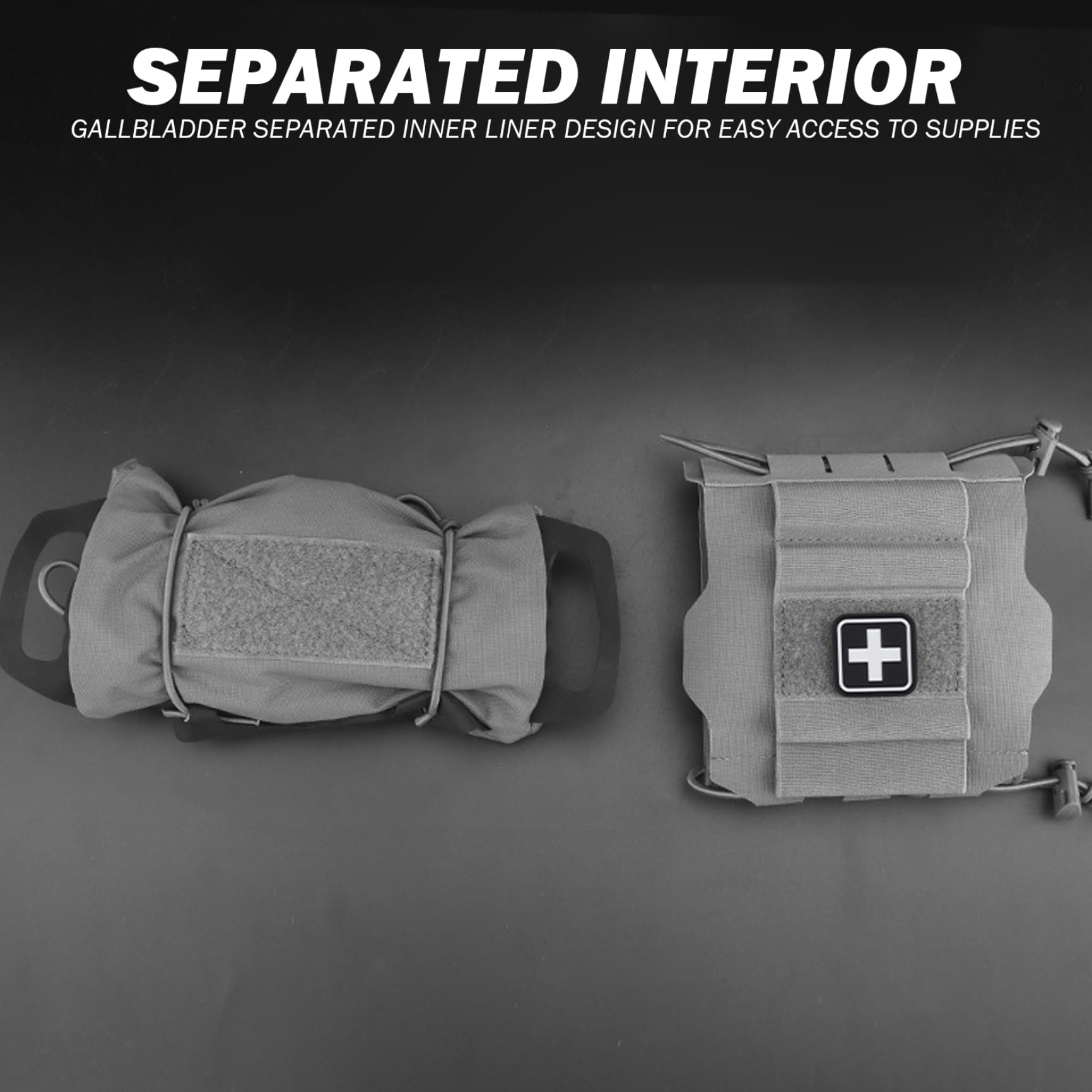 Kit di pronto soccorso, Kit medico di capacità di pronto soccorso, sistema di sopravvivenza in due pezzi Portapacchi medico Trauma per sopravvivenza di emergenza all'aperto, viaggio per uso qu