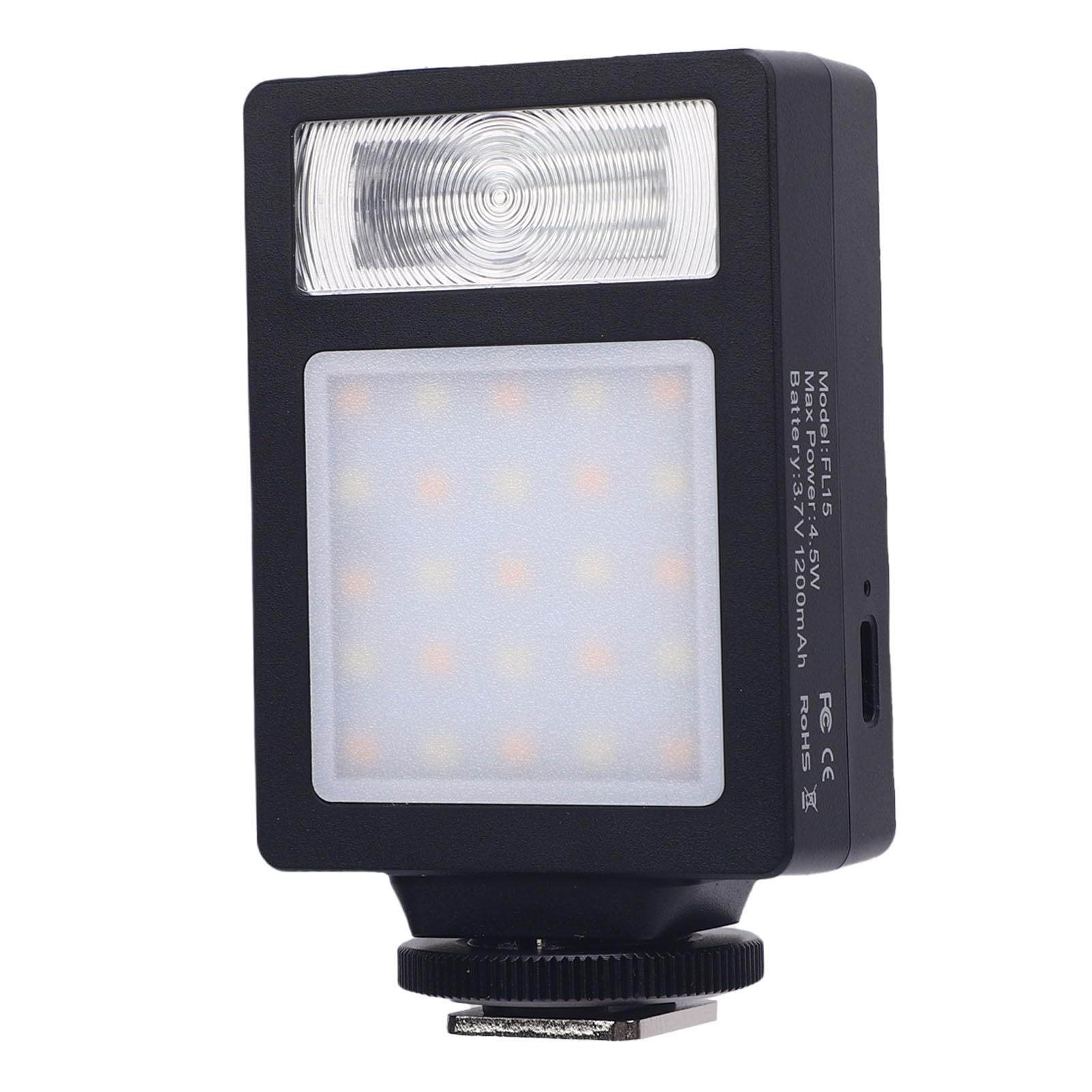 Luce Video a LED, Luce della Fotocamera Portatile, Illuminazione Fotografica CRI95 + 2500-9000K con Supporto per Scarpe Calde per Selfie, Streaming Dal Vivo, Ricaricabile da 1200 MAh
