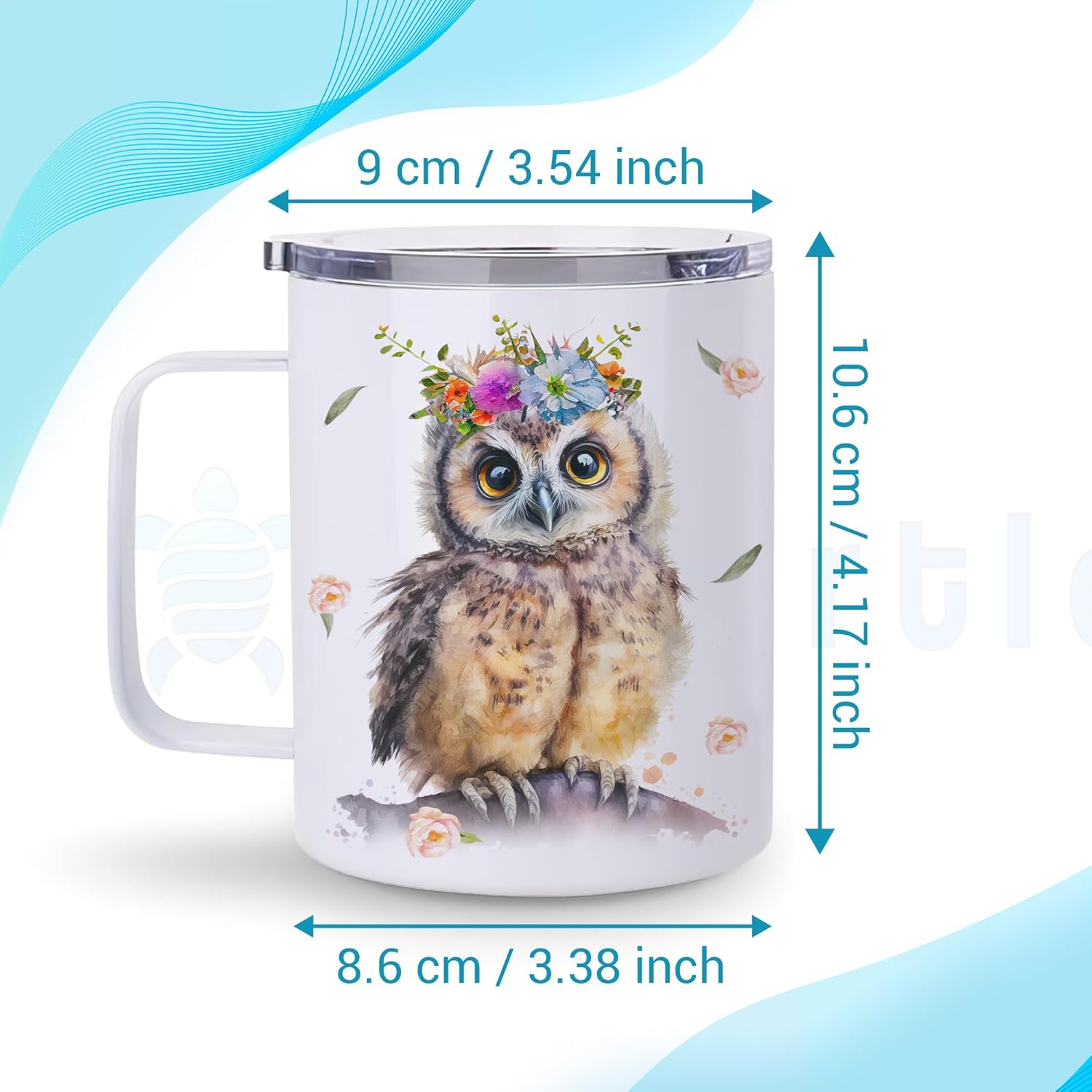 Hyturtle Owl Cup Gifts - Just A Girl Who Loves Owls Coffee Mug, Stainless Steel 12oz - Owl Gifts for Women, Cute Animal Lover Gift for Girls, Daughter on Birthday or Christmas - Image 3