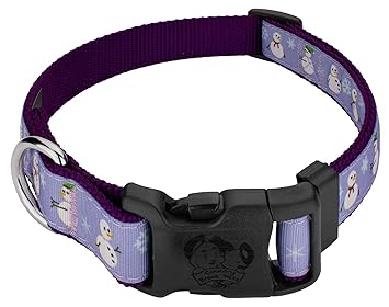 Country Brook Design Deluxe Christmas Snowman Ribbon Dog Collar - Extra Large