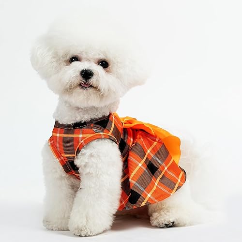 Miniatura 131 de PUPTECK Vestido de Navidad para perro, disfraz de cachorro, ropa para perros pequeños con falda de lazo, pijama Rojo (Navidad)