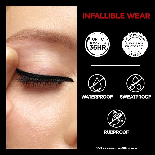 Miniatura 3 de L'Oreal Paris Infallible Grip - Lápiz delineador de ojos de gel mecánico, resistente a las manchas, maquillaje de ojos impermeable con hasta 36