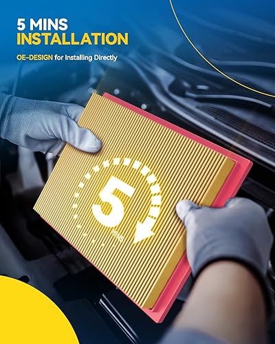 Miniatura 7 de PHILTOP Filtro de aire del motor, EAF075 (CA10085) Reemplazo para escarabajo, golf, Jetta, Passat, conejo, mejora el rendimiento del motor