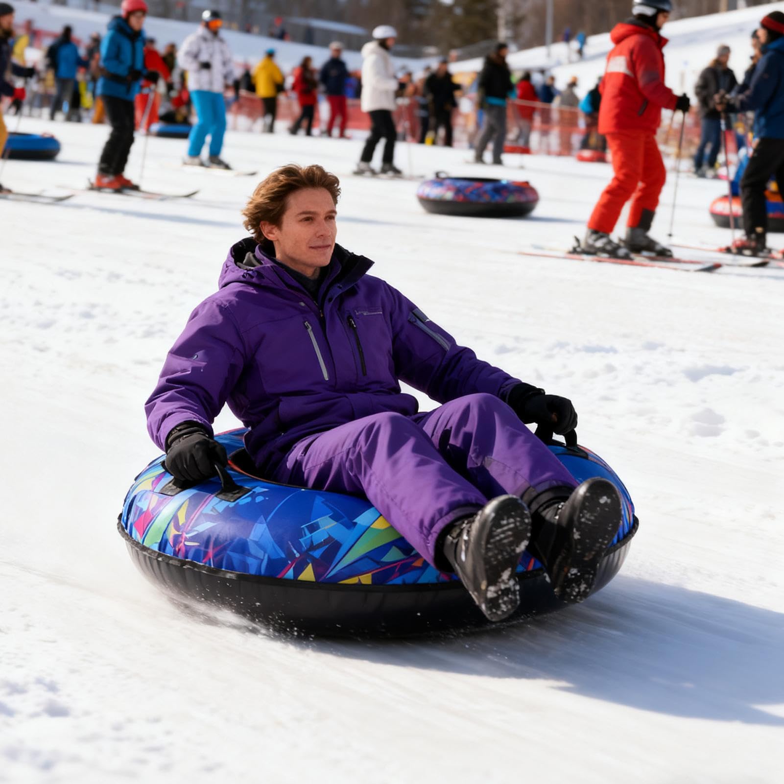 Luge Gonflable Bouée Gonflable 104 cm avec Poignée