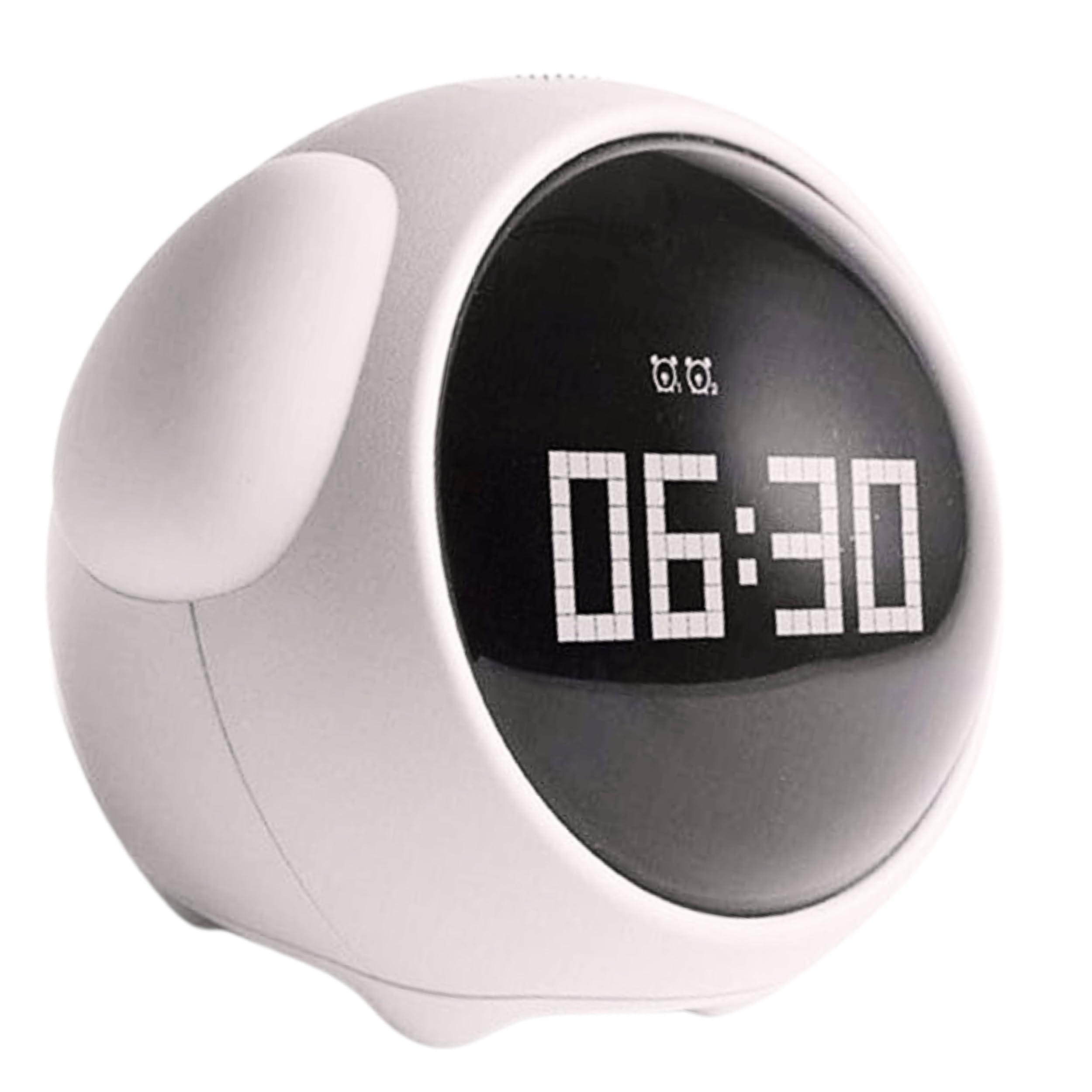 Digital Emoji Alarm Clock Voice Control NightT Light -Cream Color