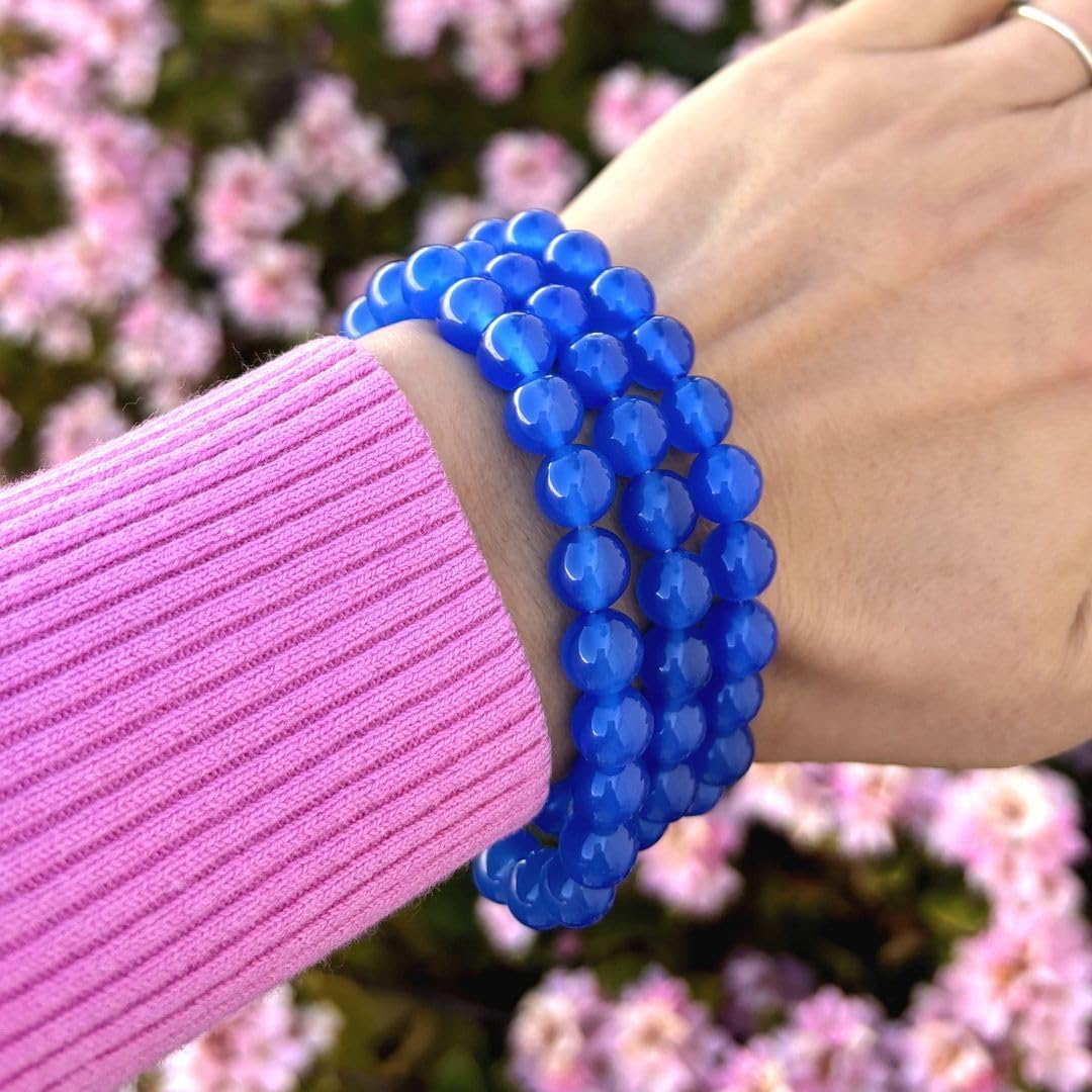 Adabele 1pc Natural Stretch Gemstone Bracelet 8mm (0.31") Bead 7" to 8.5 inch Healing Crystal Energy Quartz Chakra Jewelry Women Unisex Birthday Gift image 3