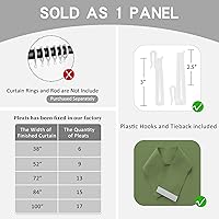 Vista 39 de Cortina plisada de 96 pulgadas de largo, con aislamiento térmico para oscurecer la habitación, cortina plisada con ganchos y alzapaños para sala