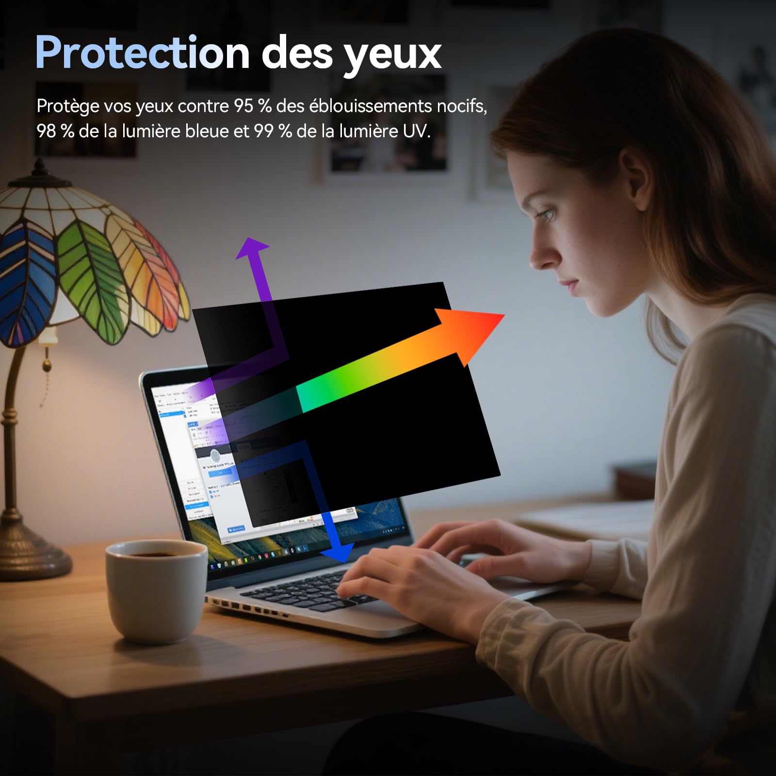 360° Filtre de Confidentialité 16 Pouces 16:10,Protection Ecran Anti-Espion Anti-Reflet,Laptop Privacy Screen Protector Compatible avec Lenovo/Dell/HP/Asus/Samsung/Acer