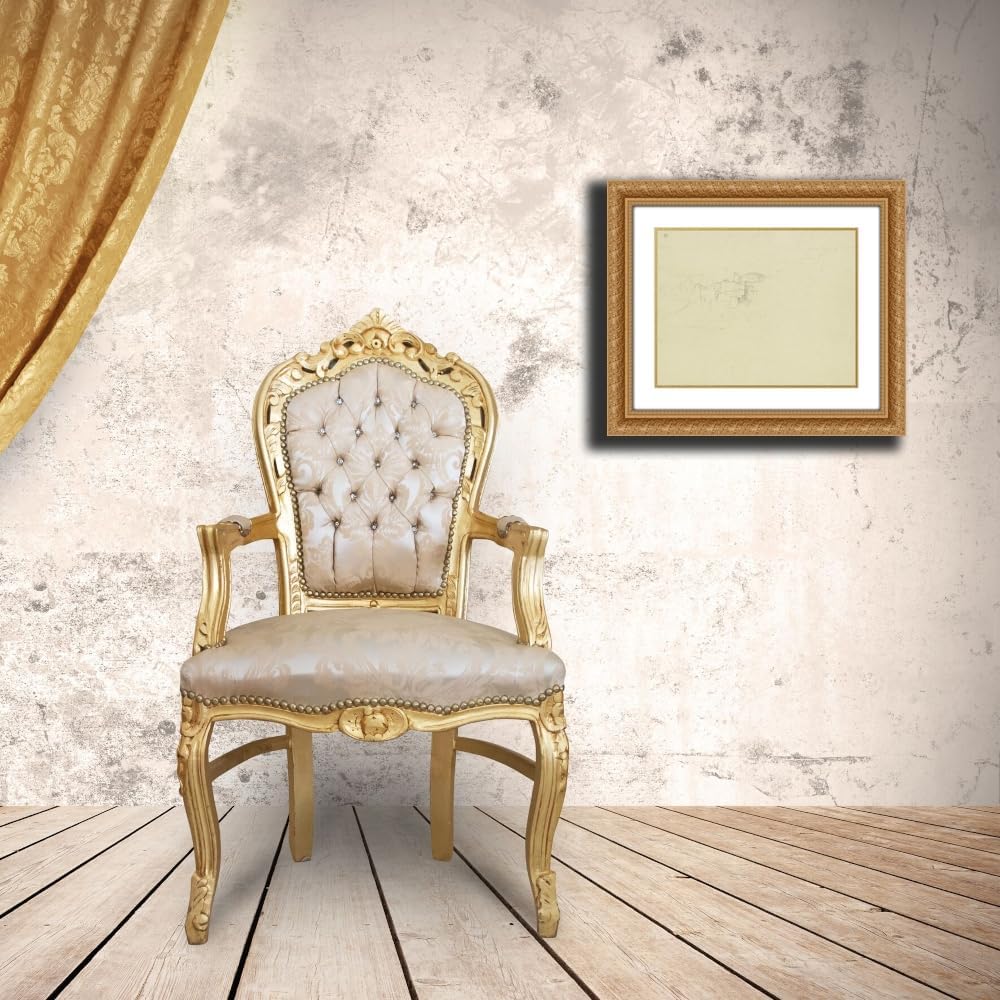 ArtDirect Italienisches Gebirgsstädtchen Custom Framed Art Print Giclee Print or Canvas Options with Various Sizes and Customization by Adrian Ludwig Richter