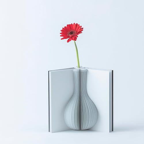 Flowery Tale - Book Vase with 3 Bud Vase Designs, Book Lover Gift (Summer) | Water Resistant Paper, Unfolds into Three Blossom Holders, Shelf & Desk Decor, Thoughtful Gift for Readers, Made in Japan