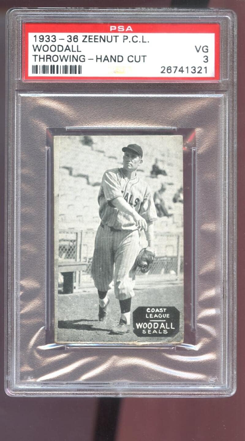 1933 1936 Zeenut Zeenuts Larry Woodall PSA 3 Graded Baseball Card Pacific Coast League PCL P.C.L. 1934 1935 San Francisco Seals
