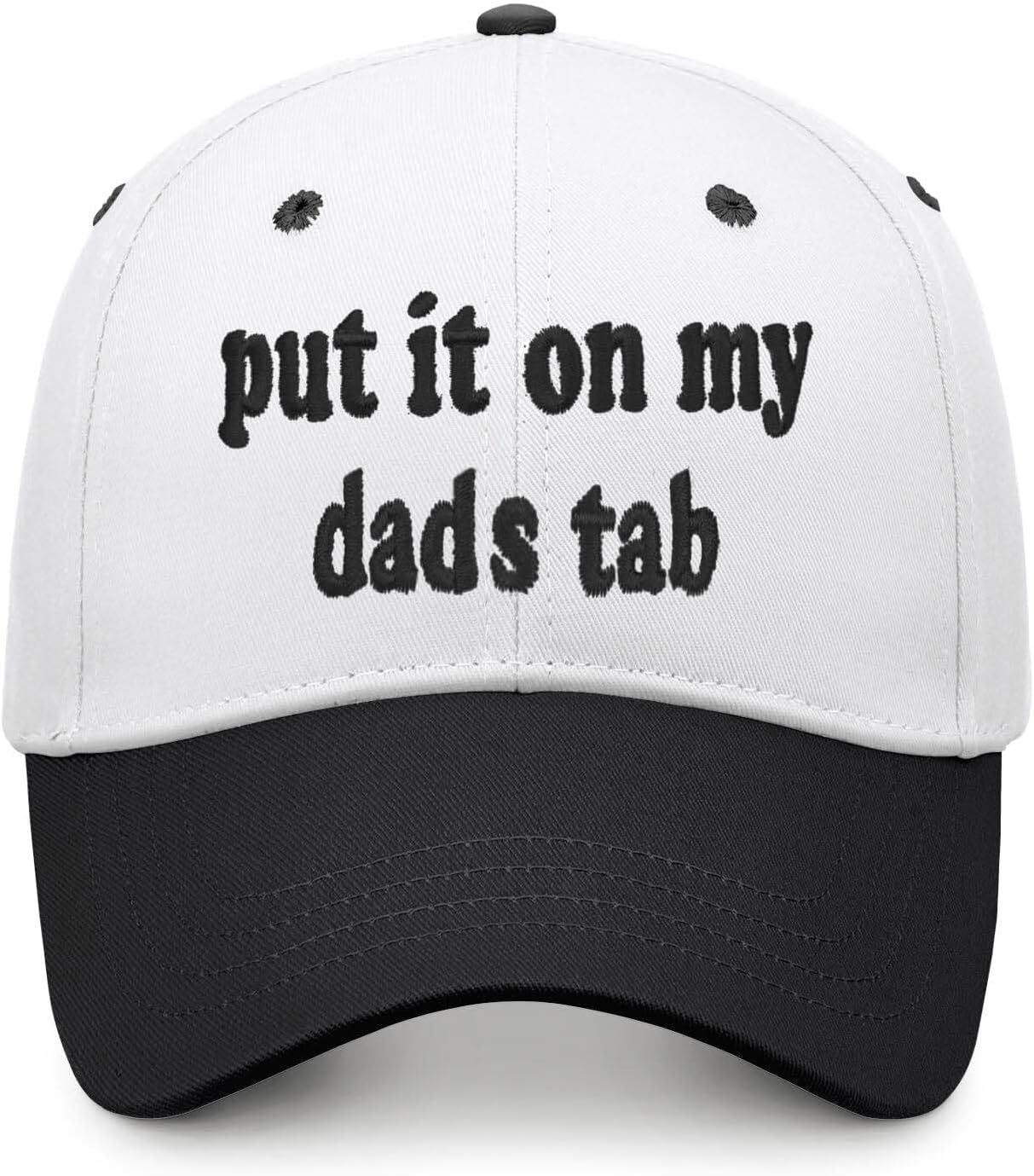 Put It On My Dads Tab Hat, Funny Vintage Trucker Hats Adjustable Cap for Men Women Classic Baseball Cap