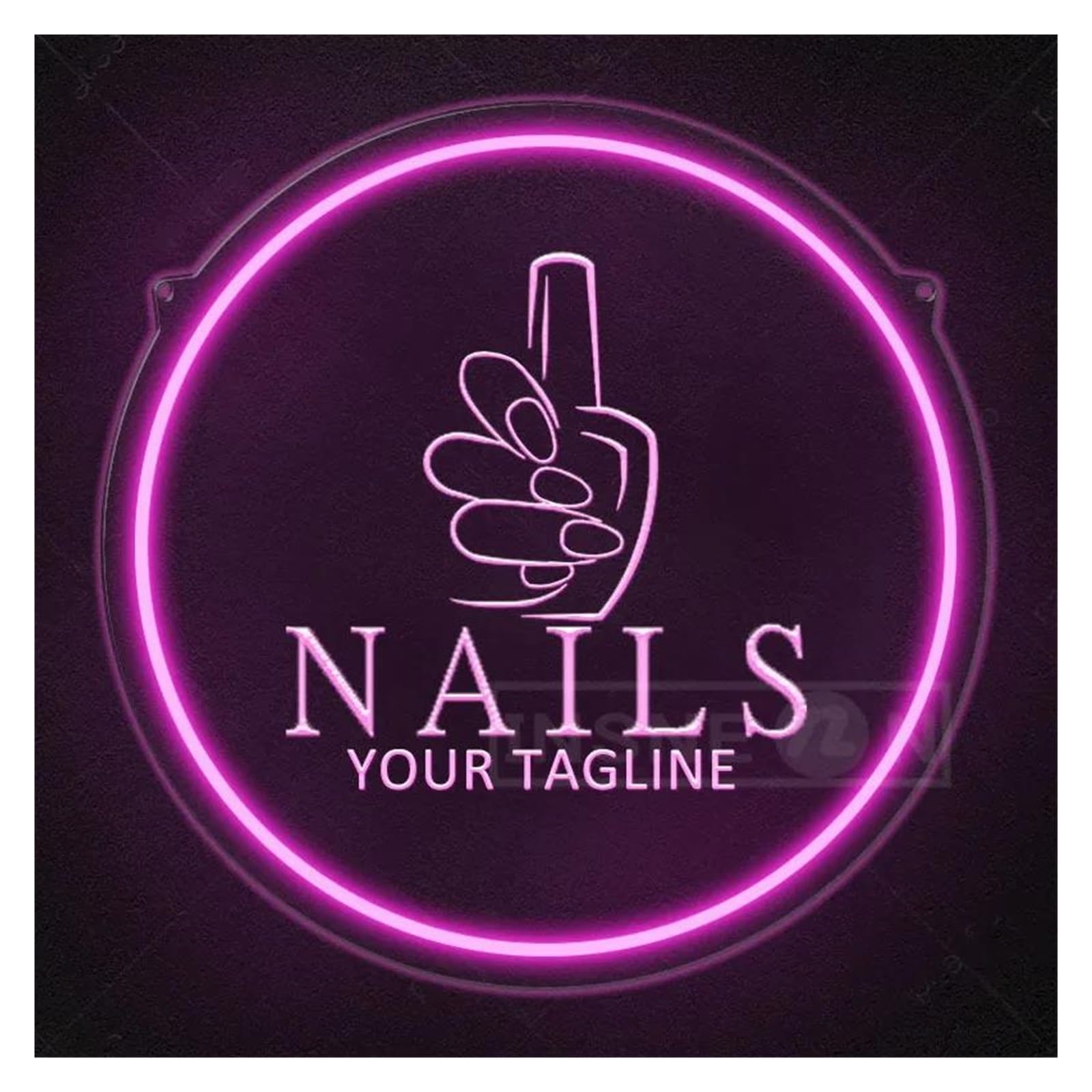 SHOUXI Sign Lamp USB-Powered Nails Your Tagline Neon Sign Lights for Salons Barber Beauty Shop Business Window Display Decor 29cmх29cm(A)