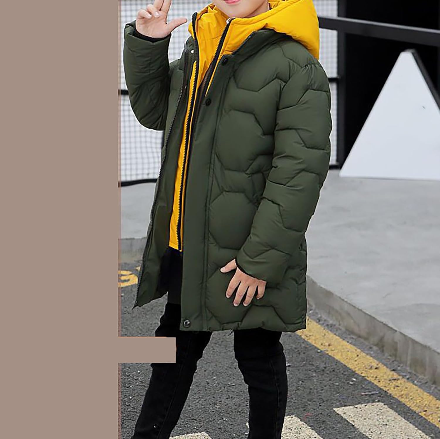 Kids Boys Down Jacket Thick Warm Hooded Puffer Coat Windbreaker Cotton Snowsuit Coat Outdoor Winter Jackets Clothes