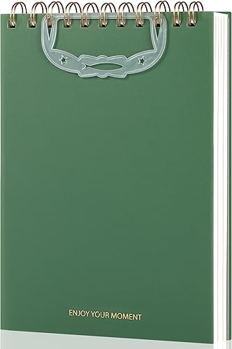 Miniatura 9 de Yoment Cuaderno de espiral superior duradero con forro de balas grande de 7 x 10 pulgadas, cubierta impermeable con rayas universitarias, bloc de