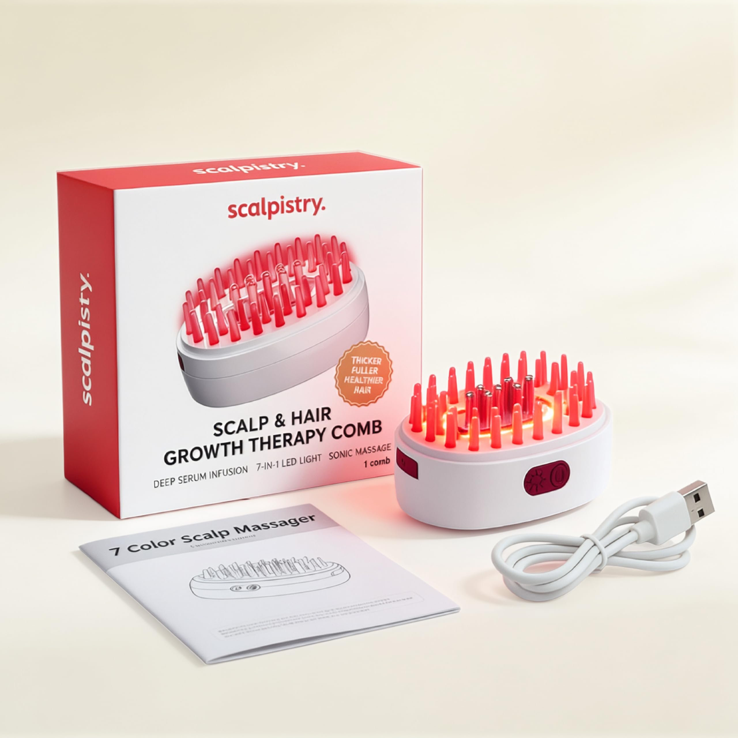 Cordless Scalp Massager with Serum Applicator