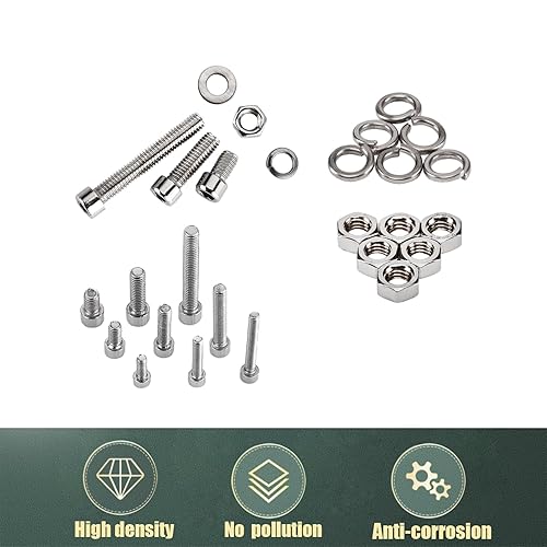 Miniatura 4 de Kit surtido de tornillos y tuercas y arandelas de cabeza hexagonal, 520 piezas, tornillos métricos M3 M4 M5 M6 de acero inoxidable, tuercas y pernos