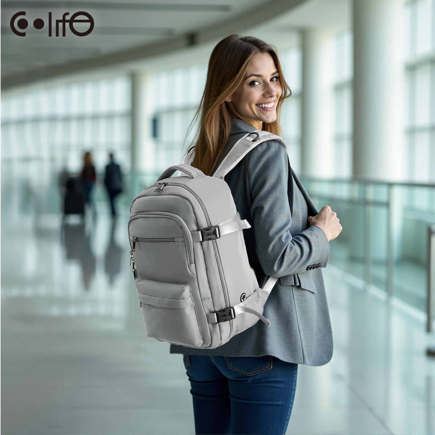 COOLIFE Bagages Cabine 40x20x25 pour Ryanair Sac de Voyage, Sac a Dos Voyage Cabine Avion Bagage à Main Femme Homme 20L sous Siege Bagage Sac De Voyage pour Ordinateur Portable 13.3''