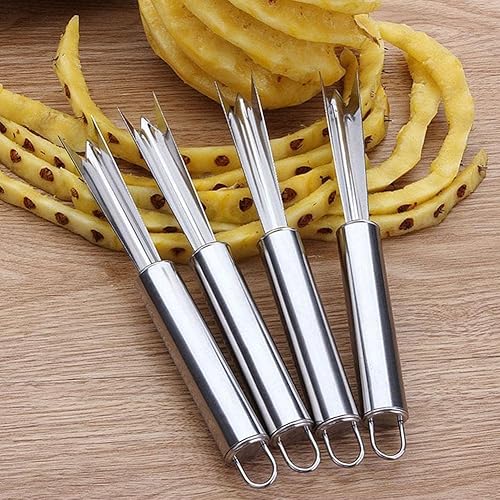 Miniatura 2 de Herramienta removedor de ojos de piña, clip multiusos, acero inoxidable en forma de V para fruta de cocina casera