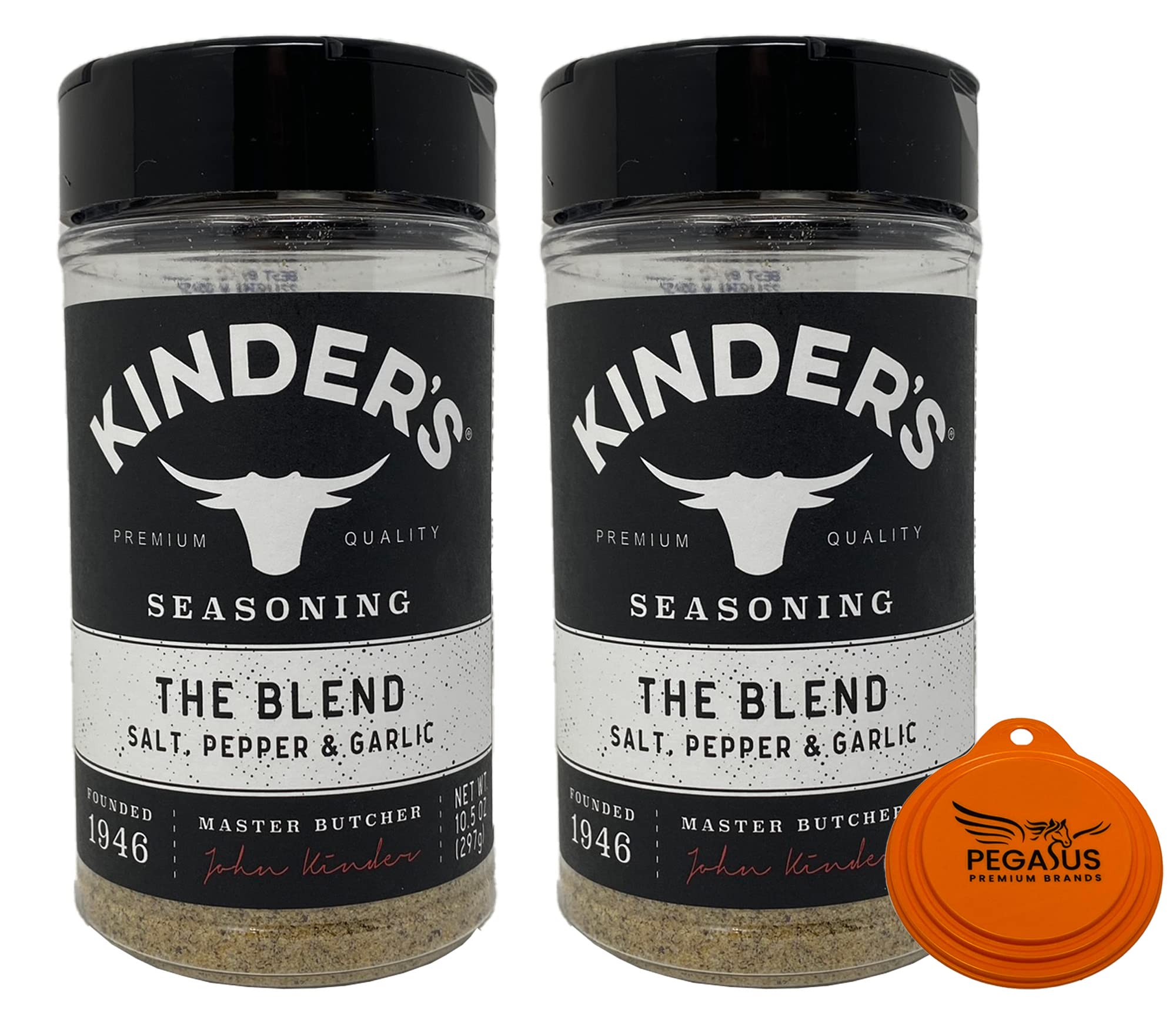 Variety Pack - Kinder's The Blend Seasoning 10.5oz (2-Pack) and 3-Step Lid Cover