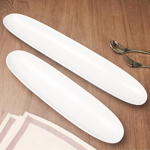 Miniatura 4 de Ceramics Olive Plate, Olive Cookies Tray - Large, Chip Resistant,White Porcelain Olive Canoe, Dishwasher Safe, for Snacks, Condiments,Appetizers