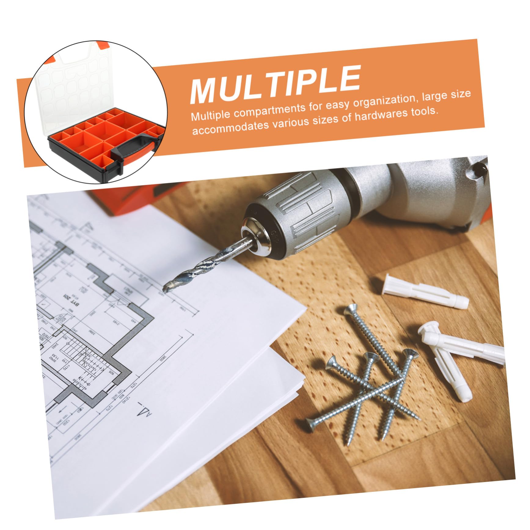 2 Pièces Boîte de Rangement pour Petites avec Compartiments Modulables Boîte Organisatrice pour Vis et Perles pour Atelier et Bricolage